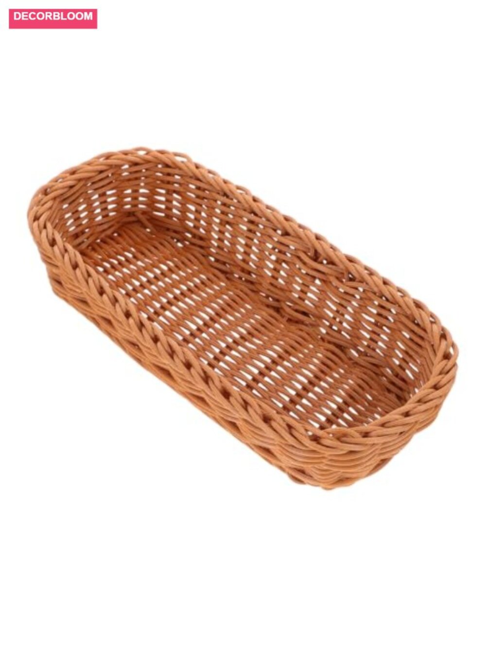 Wicker Silverware Organizer Hand-Woven Flatware Holder Kitchen Storage